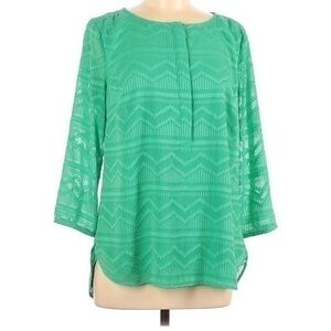 Talbots textured split neck tunic top
